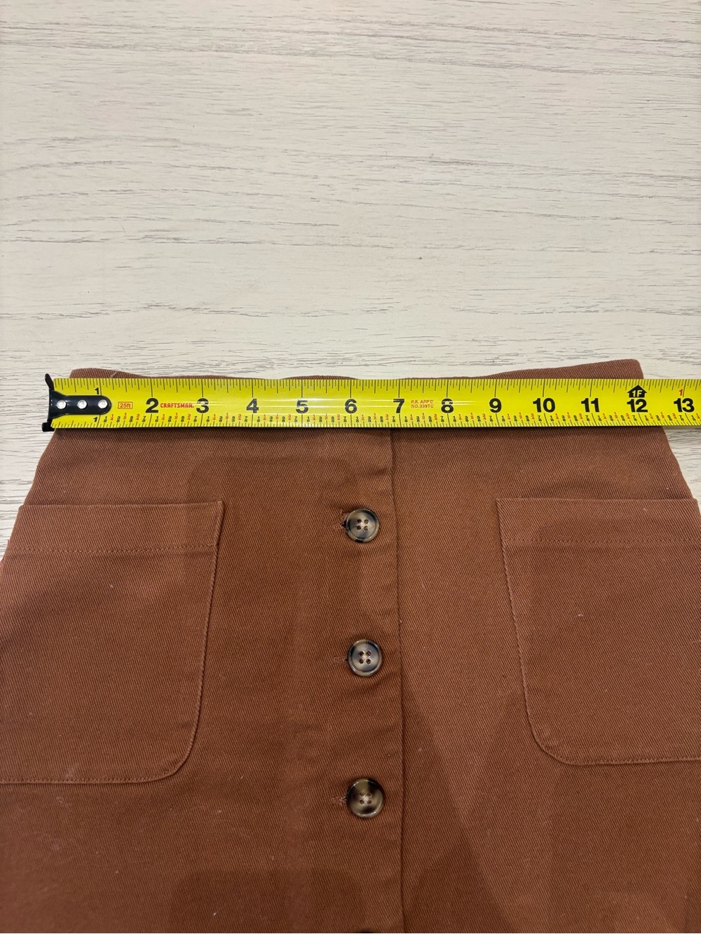 Copper Key Rust Brown Button-Front Mini Skirt - Picture 3 of 6